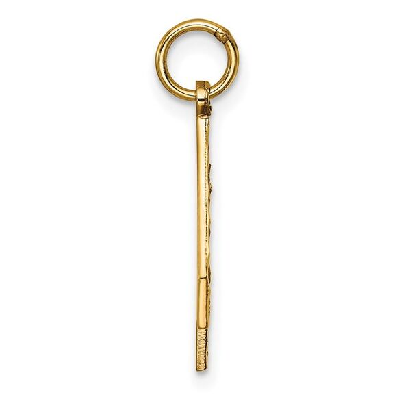 14k Yellow Gold, Varsity Collection, Large D/C Pendant Number 4 - Picture 2 of 5